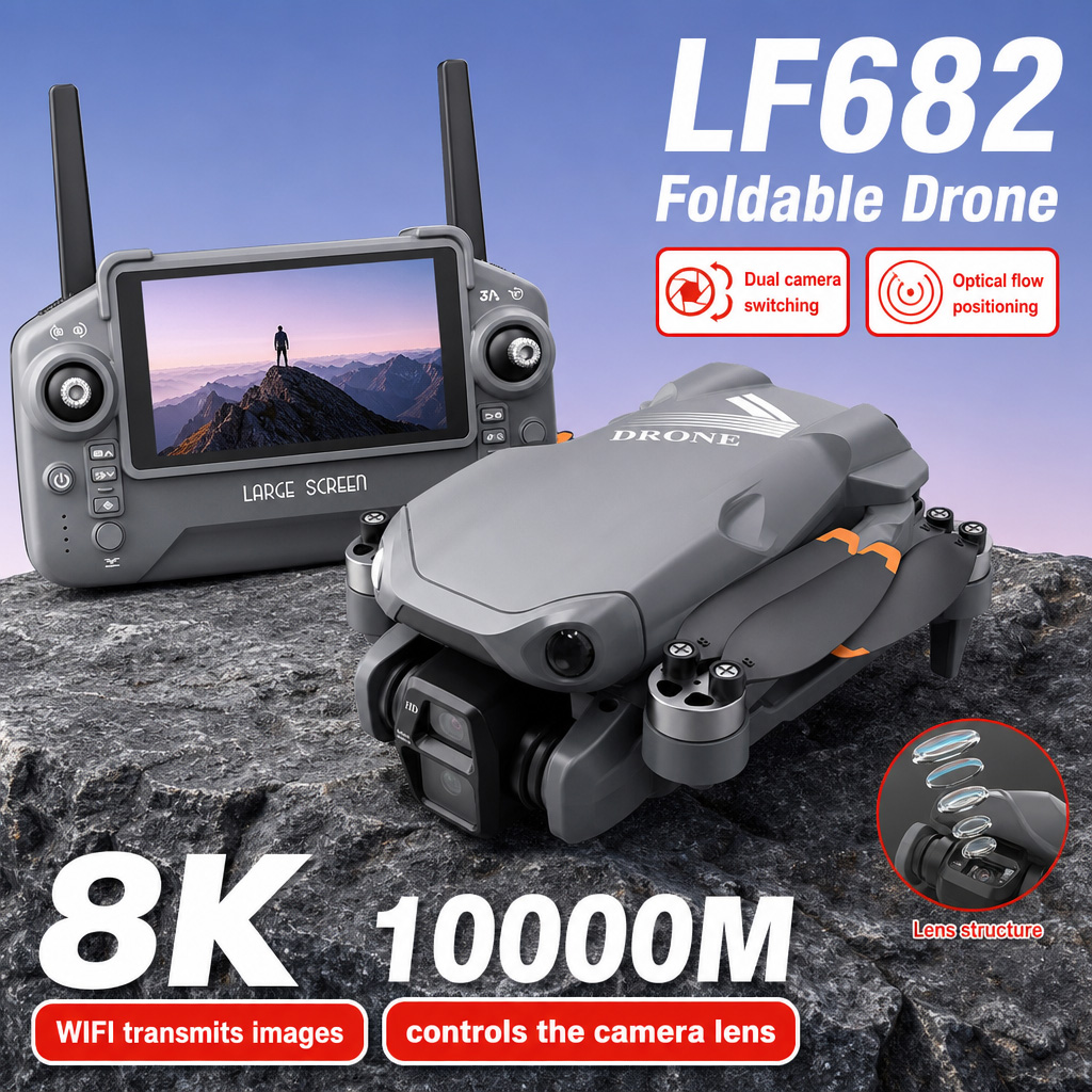 Drone Dji Rc Mini - Drone Aéreo LF682 com Câmeras Duplas